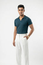 Men's Drop-needle polo-Nordic Blue