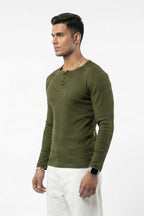 Long Sleeve Ribbed Henley-Chieve