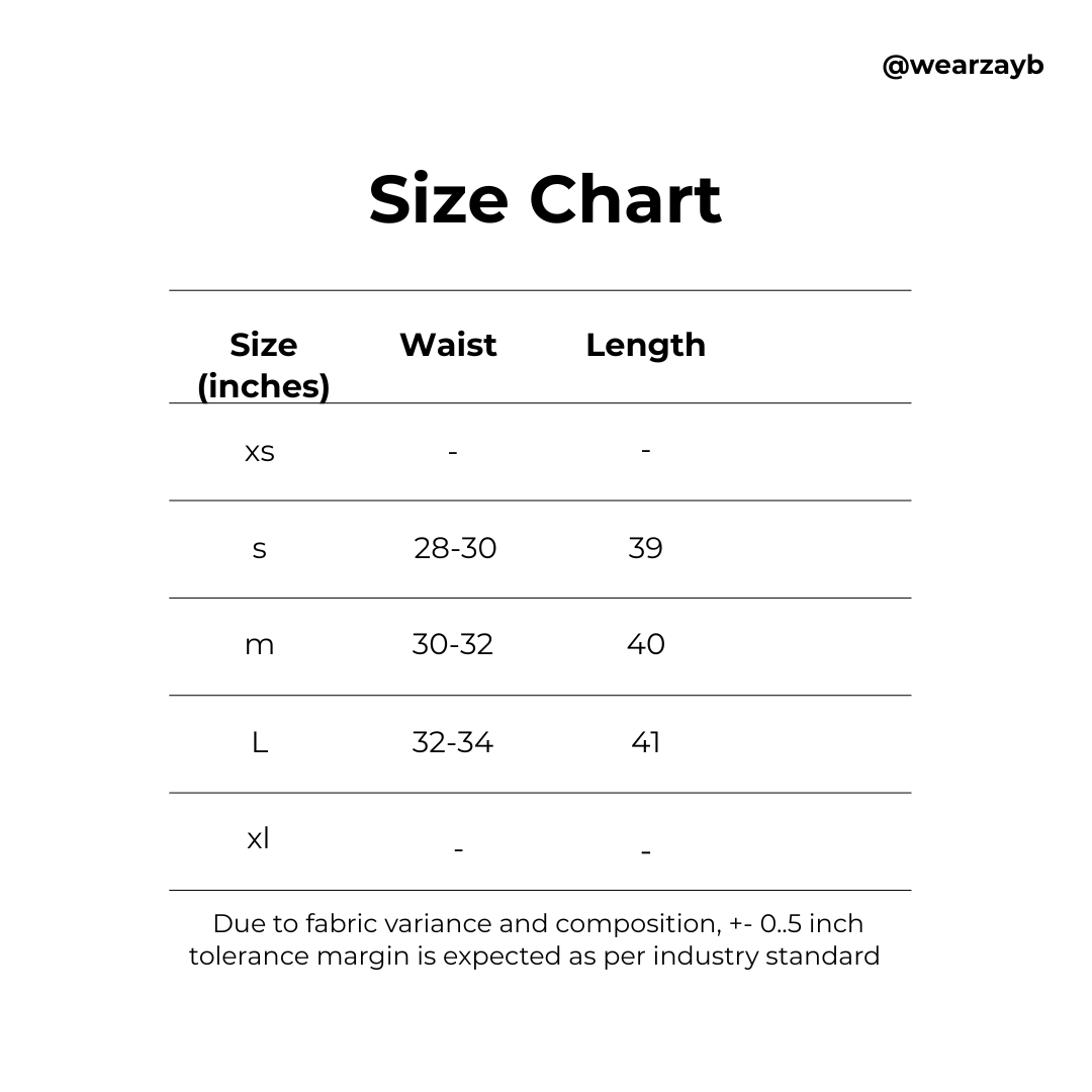 Size chart
