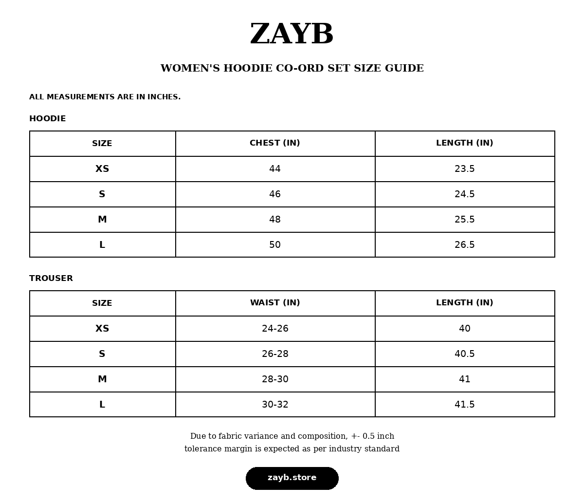 Size guide