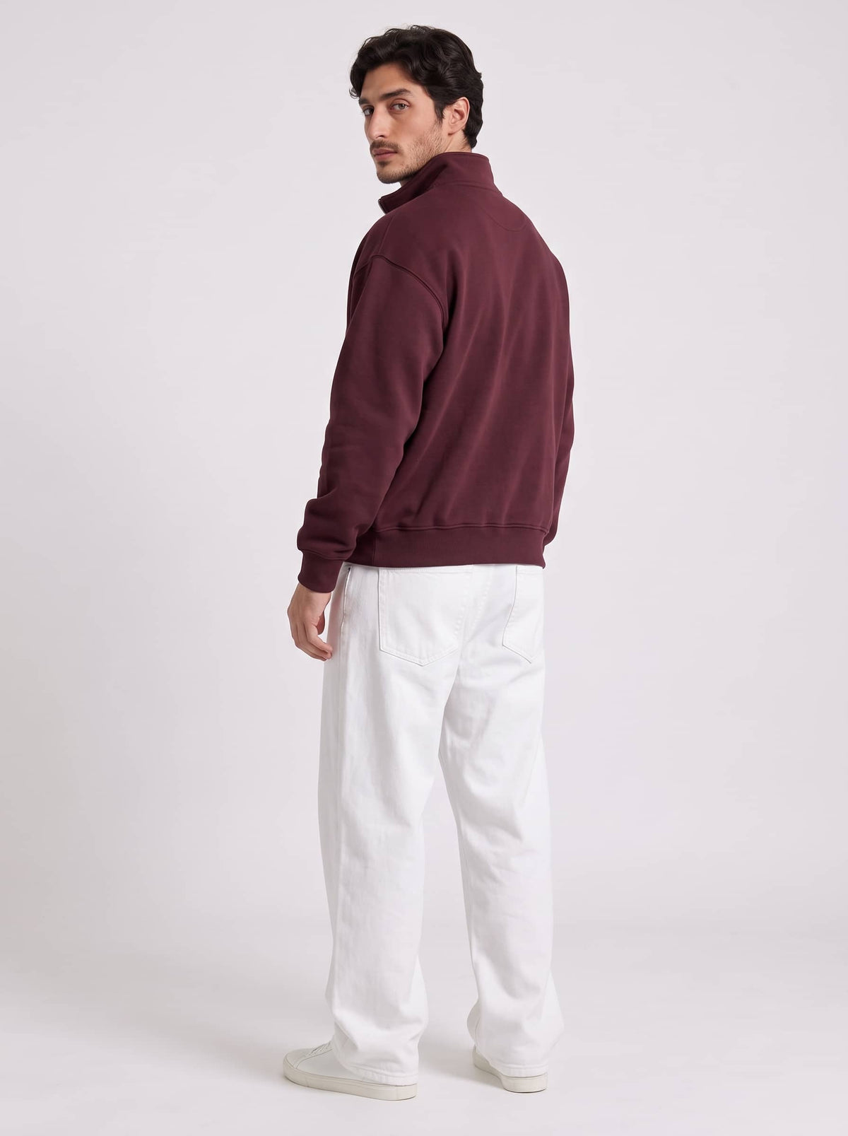 Men's Quarter-Zip in Cherry Red - Zayb